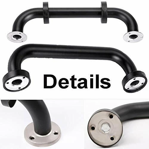 N062B – ( Grab Bar 25cm x 30cm ) 14 N062B Safety Grab Bar | 25cm x 30cm L-Shaped Matte Black Stainless Steel Support Rail