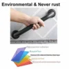 N063B Safety Grab Bar | 25cm x 40cm L-Shaped Matte Black Stainless Steel Support Rail