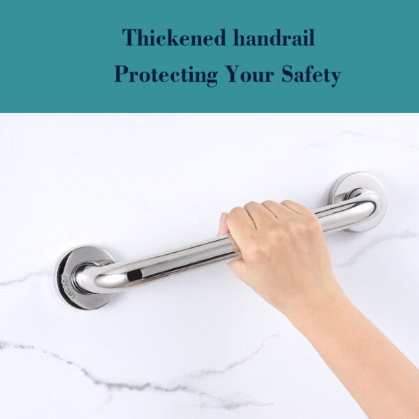 N063 Safety Grab Bar | 25cm x 40cm L-Shaped Anti-Slip Stainless Steel Support Rail