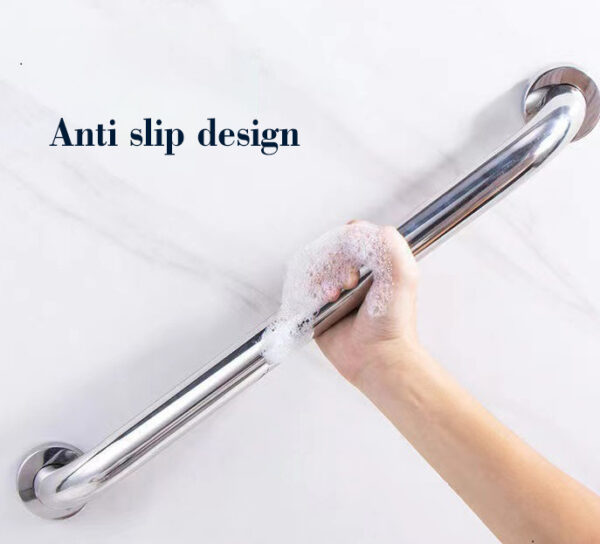 N063 Safety Grab Bar | 25cm x 40cm L-Shaped Anti-Slip Stainless Steel Support Rail