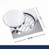 Floor Strainer | 15cm x 15cm Square Polished Drainage Grate with Fixed Secondary Filter