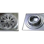 N149 ( D2015 Floor Strainer 15cm x 15cm – Polish ) Floor Strainer | 15cm x 15cm Square Polished Stainless Steel Drainage Grate with Integrated Trap