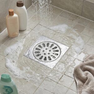 Floor Strainer | 15cm x 15cm Square Polished Stainless Steel Drainage Grate