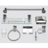 N223M – 7pc- Bathroom Set With 40cm Glass Shelf-mirror Premium 7-Piece Bathroom Hardware Accessory Set | Mirror-Chrome Stainless Steel Wall-Mounted Set with 40cm Floating Glass Shelf