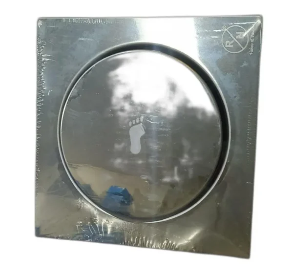 Pop-Up Floor Drain | 15cm x 15cm Square Polished Stainless Steel Foot-Operated Drainage Grate