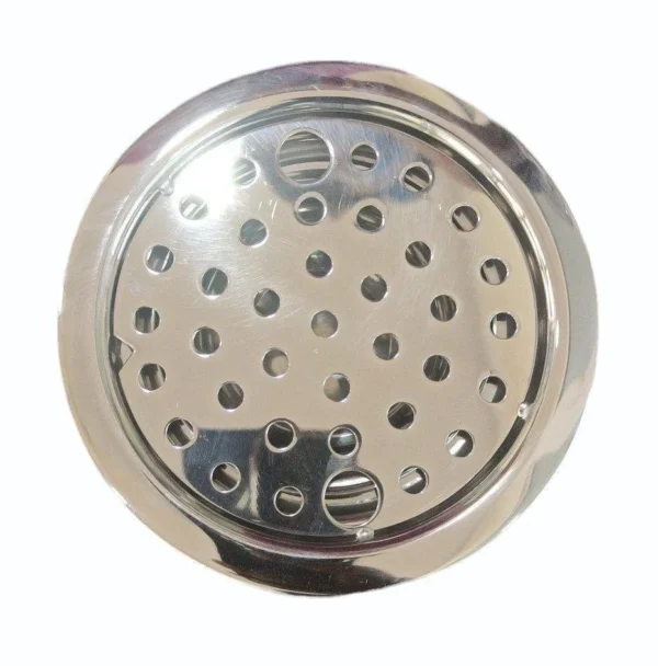 Pop-Up Floor Drain | 15cm x 15cm Square Polished Stainless Steel Foot-Operated Drainage Grate