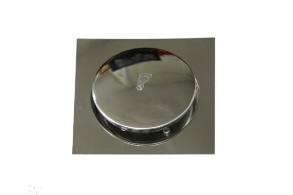 Pop-Up Floor Drain | 15cm x 15cm Square Polished Stainless Steel Foot-Operated Drainage Grate