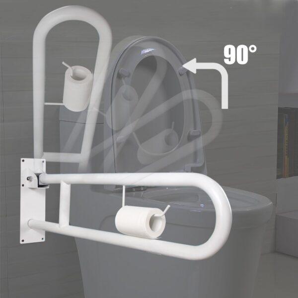 N290 Heavy-Duty Multi-Functional Grab Bar | 75cm Stainless Steel Bathroom Safety Rail with Integrated Tissue Holder Hook