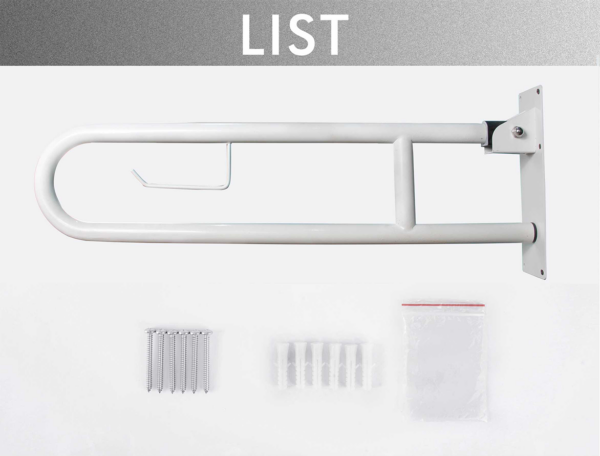 N290 Heavy-Duty Multi-Functional Grab Bar | 75cm Stainless Steel Bathroom Safety Rail with Integrated Tissue Holder Hook