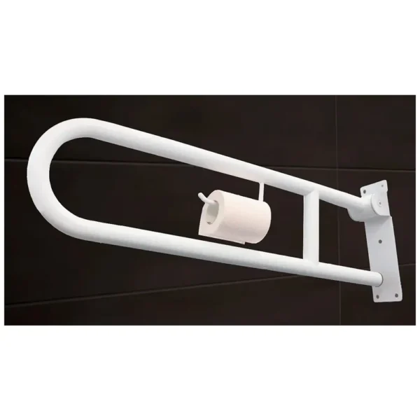 N290 Heavy-Duty Multi-Functional Grab Bar | 75cm Stainless Steel Bathroom Safety Rail with Integrated Tissue Holder Hook