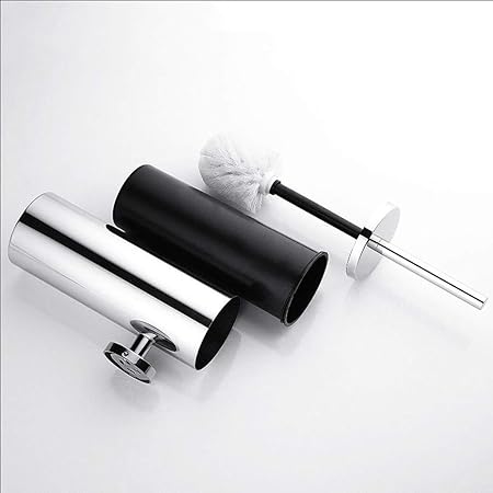 Premium Concealed Toilet Brush | Mirror-Finish Wall-Mounted Extended Canister Set