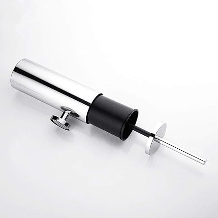Premium Concealed Toilet Brush | Mirror-Finish Wall-Mounted Extended Canister Set