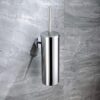 Premium Concealed Toilet Brush | Mirror-Finish Wall-Mounted Extended Canister Set