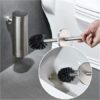 Premium Concealed Toilet Brush | Mirror-Finish Wall-Mounted Extended Canister Set