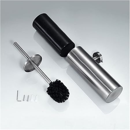 Premium Concealed Toilet Brush | Mirror-Finish Wall-Mounted Extended Canister Set