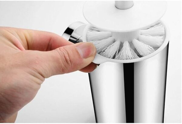 Premium Concealed Toilet Brush | Mirror-Finish Wall-Mounted Extended Canister Set
