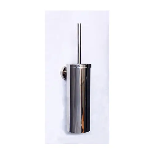 Premium Concealed Toilet Brush | Mirror-Finish Wall-Mounted Extended Canister Set