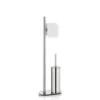 Tissue Holder Stand | 2-in-1 Floor Station with Concealed Toilet Brush – Mirror Finish