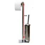 Tissue Holder Stand | 2-in-1 Floor Station with Concealed Toilet Brush – Mirror Finish
