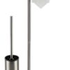 Tissue Holder Stand | 2-in-1 Floor Station with Concealed Toilet Brush – Mirror Finish