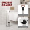 Tissue Holder Stand | 2-in-1 Floor Station with Concealed Toilet Brush – Mirror Finish