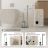 Tissue Holder Stand | 2-in-1 Floor Station with Concealed Toilet Brush – Mirror Finish