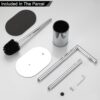 Tissue Holder Stand | 2-in-1 Floor Station with Concealed Toilet Brush – Mirror Finish