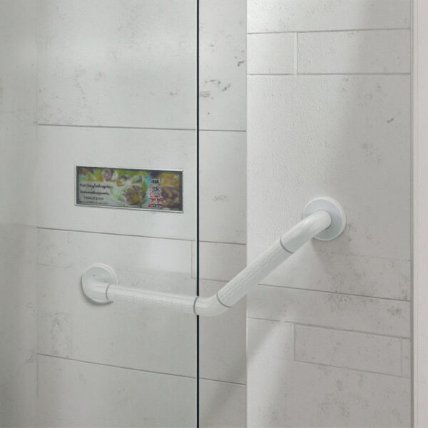 N322 – Heavy duty V- shaped handrail (BDIA 35MM, ABS+SS) 4 N322 Heavy-Duty V-Shaped Safety Handrail | 35mm Diameter ABS & Stainless Steel Angled Corner Grab Bar