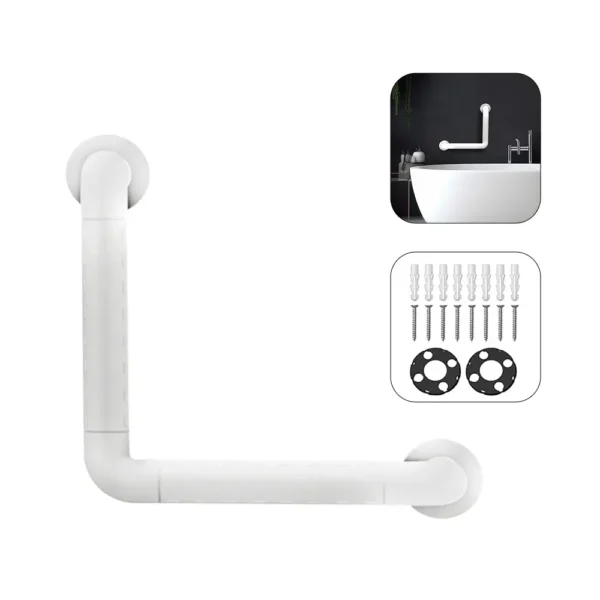 N323 – Heavy duty L-Shaped handrail (DIA -35MM,ABS+SS) 10 N323 Heavy-Duty L-Shaped Safety Handrail | 35mm Diameter ABS & Stainless Steel Corner Grab Bar