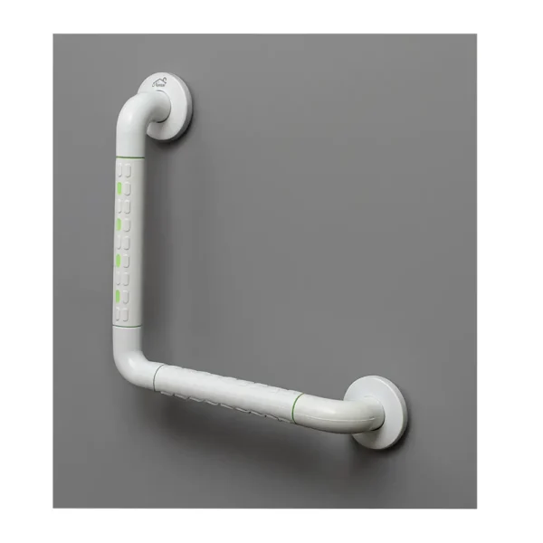 N323 – Heavy duty L-Shaped handrail (DIA -35MM,ABS+SS) N323 Heavy-Duty L-Shaped Safety Handrail | 35mm Diameter ABS & Stainless Steel Corner Grab Bar