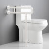 N324 Heavy-Duty Floor-Mounted Safety Handrail | U-Shaped Toilet Grab Bar with Support Stand