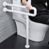 N324 Heavy-Duty Floor-Mounted Safety Handrail | U-Shaped Toilet Grab Bar with Support Stand