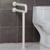 N324 Heavy-Duty Floor-Mounted Safety Handrail | U-Shaped Toilet Grab Bar with Support Stand