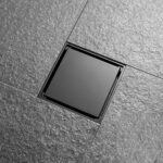 N330B – Floor Drain (Non return valve) 15-15CM- Black 4 Floor Drain | 15cm x 15cm Square Black Stainless Steel Drain with Anti-Backflow Mechanism