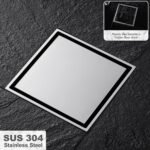 Floor Drain | 15cm x 15cm Square Matte Stainless Steel Drain with Anti-Backflow Non-Return Valve