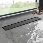 N332B – Premium(SS304) Floor drain 50-8CM- Black 2 Premium Linear Floor Drain | 50cm x 8cm Matte Black SUS 304 Stainless Steel Drainage Channel