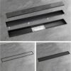 N332B – Premium(SS304) Floor drain 50-8CM- Black 4 Premium Linear Floor Drain | 50cm x 8cm Matte Black SUS 304 Stainless Steel Drainage Channel