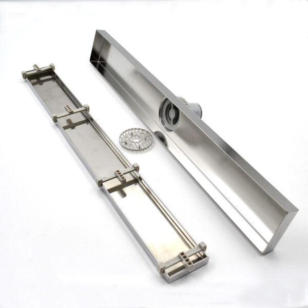 Premium Linear Floor Drain | 50cm x 8cm Mirror Polished SUS 304 Stainless Steel Drainage Channel