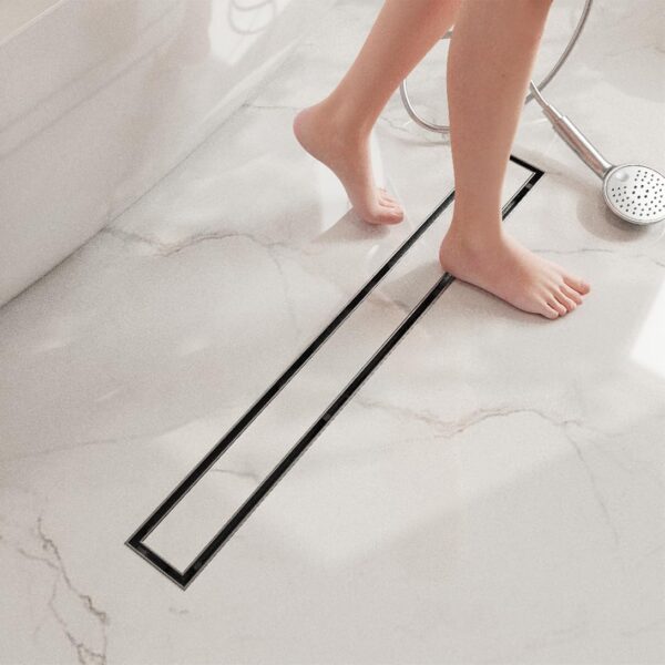 Premium Linear Floor Drain | 50cm x 8cm Mirror Polished SUS 304 Stainless Steel Drainage Channel