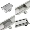 Premium Linear Floor Drain | 50cm x 8cm Mirror Polished SUS 304 Stainless Steel Drainage Channel