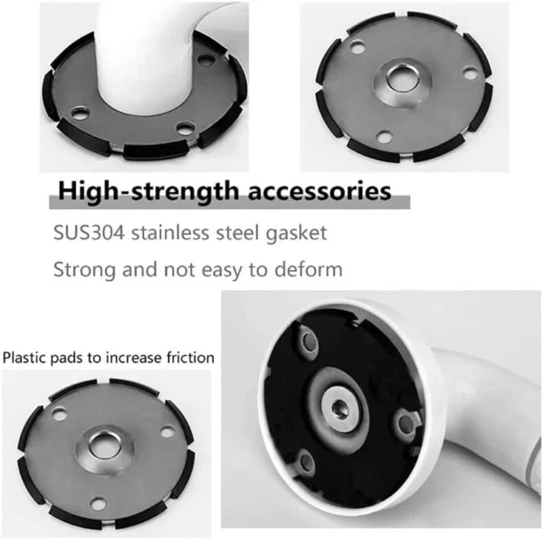 N370 Heavy-Duty Safety Handrail | 48cm Stainless Steel Bathroom Grab Bar with 35mm Oversized Non-Slip Grip
