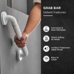 N370 Heavy-Duty Safety Handrail | 48cm Stainless Steel Bathroom Grab Bar with 35mm Oversized Non-Slip Grip