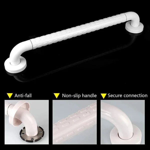N370 Heavy-Duty Safety Handrail | 48cm Stainless Steel Bathroom Grab Bar with 35mm Oversized Non-Slip Grip