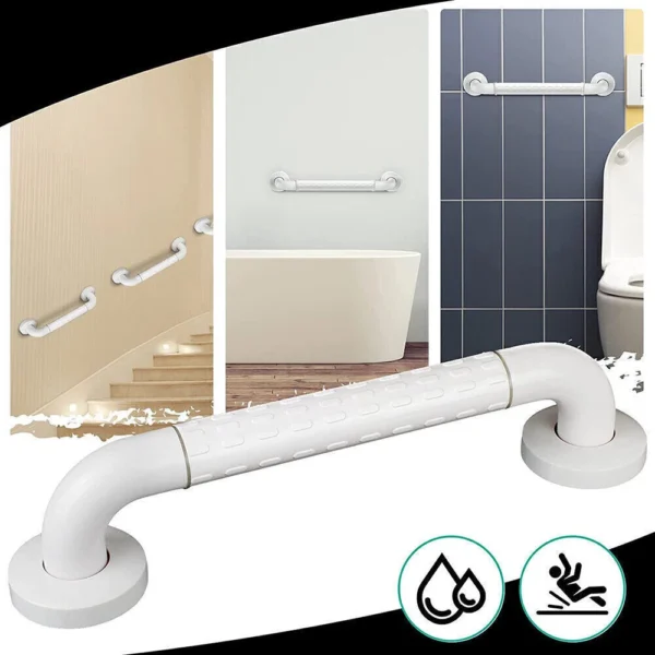 N370 Heavy-Duty Safety Handrail | 48cm Stainless Steel Bathroom Grab Bar with 35mm Oversized Non-Slip Grip