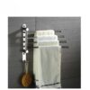 Premium Wall-Mounted Multi-Arm Swing Towel Organizer | Polished SS304 Stainless Steel 4-Bar Kitchen & Bathroom Drying Rail