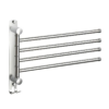 Premium Wall-Mounted Multi-Arm Swing Towel Organizer | Polished SS304 Stainless Steel 4-Bar Kitchen & Bathroom Drying Rail