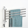 Premium Wall-Mounted Multi-Arm Swing Towel Organizer | Polished SS304 Stainless Steel 4-Bar Kitchen & Bathroom Drying Rail