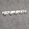 N037 ( GGH-009 , 5 Hooks Bar ) 14 Polished Stainless Steel 5-Hook Storage Rail | Multi-Purpose Wall-Mounted Hook Bar