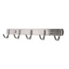 N037 ( GGH-009 , 5 Hooks Bar ) 2 Polished Stainless Steel 5-Hook Storage Rail | Multi-Purpose Wall-Mounted Hook Bar