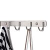 N037 ( GGH-009 , 5 Hooks Bar ) 6 Polished Stainless Steel 5-Hook Storage Rail | Multi-Purpose Wall-Mounted Hook Bar